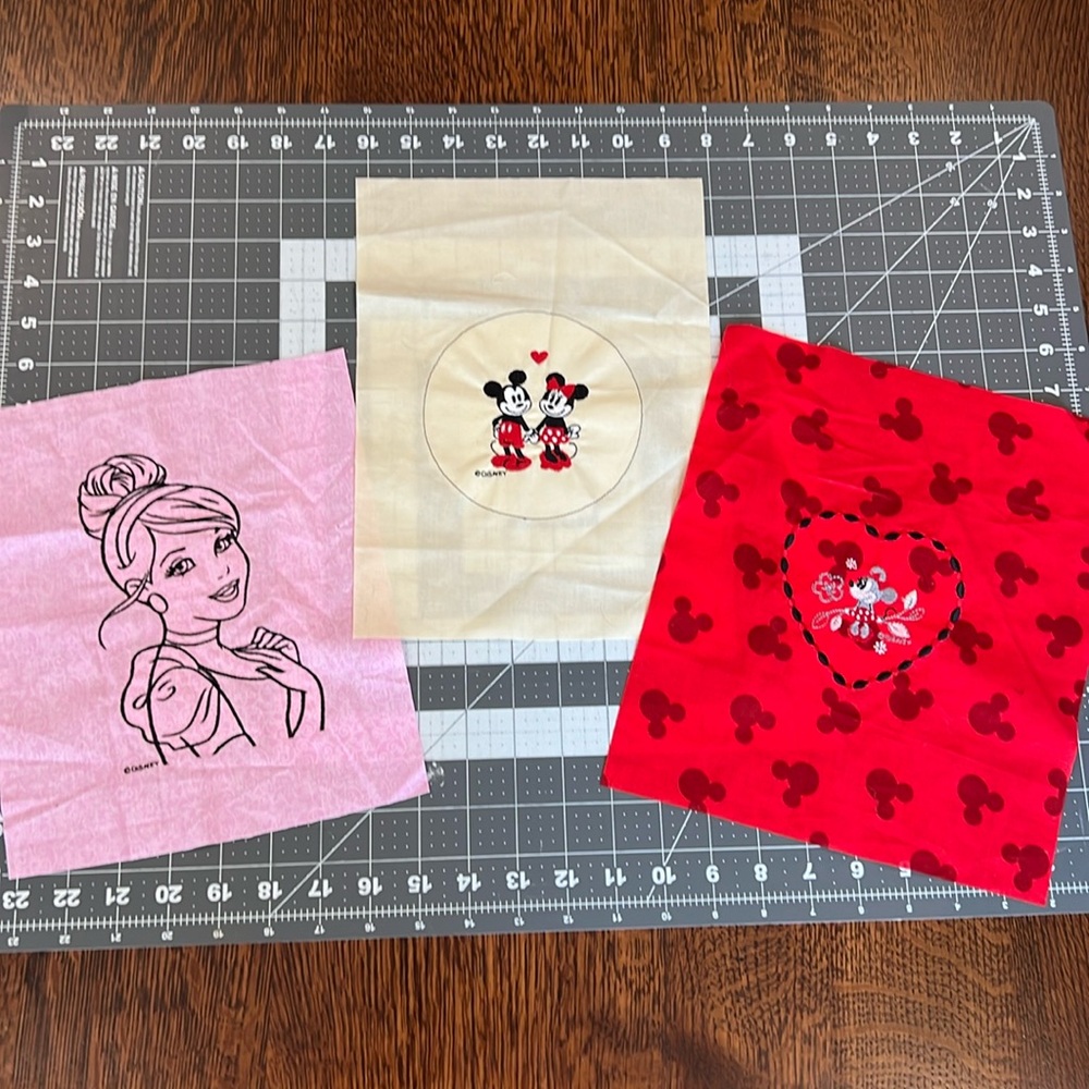 Embroidery pieces - 3 pieces - great for adding to quilts or projects
